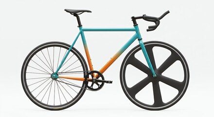 Colorful fixed gear bicycle illustration