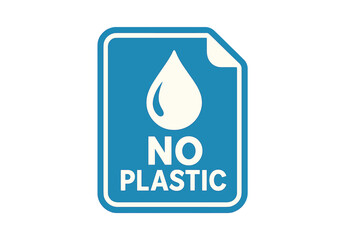 Microplastic free icon of biodegradable and plastic free package tag, vector sign