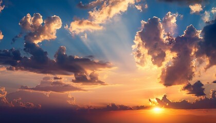 Naklejka premium sunset in the sky with clouds