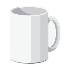 Plain white coffee mug silhouette isolated on white background
