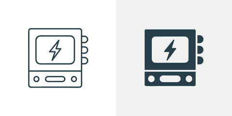 Power Inverter, Electrical Converter Vector Icon, Energy Control, Battery Charger System, power supply illustration