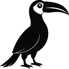 Obraz premium Profile Silhouette Black Silhouette Of A Toucan Standing