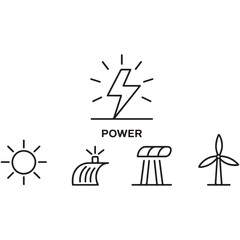 Vector icon set: Clock, justice, and school symbols