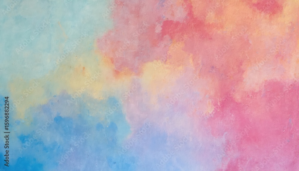 Poster vibrant abstract painting in bold colors with pink and blue hues. bold shapes and lines add dynamic 