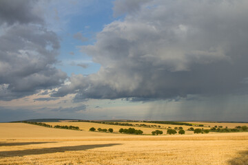 A landscape with a cloudy sky