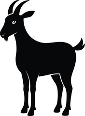 Fototapeta premium Simple Form Black Silhouette Of A Goat Standing On