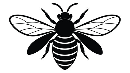 Detailed illustration of a bee with vibrant colors on a clean white background