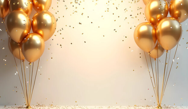 Elegant 40th Birthday Celebration Elements with Gold and Balloons
