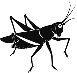 Smooth Edges Black Silhouette Of A Grasshopper Roaring