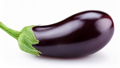 fresh eggplant isolated on white background with clipping path