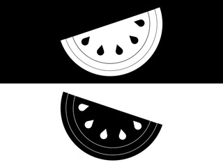 black and white melon on white background