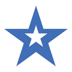 a Blue star isolated on white background 