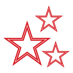 Red Stars isolated on white background 