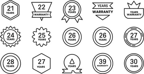 Collection of vintage style age milestone badges and labels