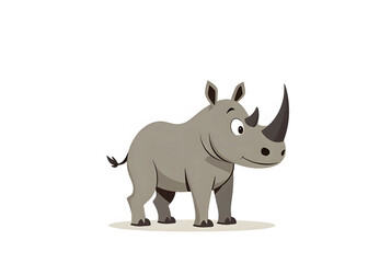 Fototapeta premium minimalist cartoon rhino drawn in clean vector style