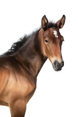 Bay foal isolated
