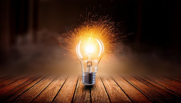 burning light bulb