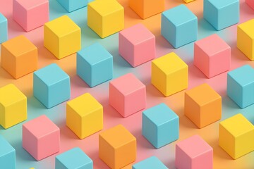 Colorful pastel cubes arranged in a repeating pattern