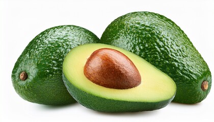 avocado fruit isolated on transparent background generative ai