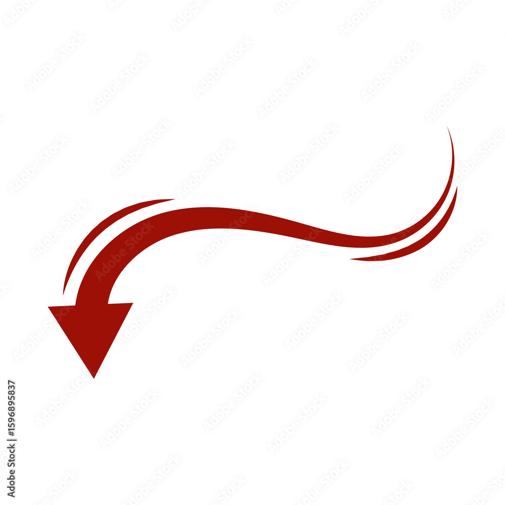 Poster red and white 3d vector arrows form a circular refresh icon, symbolizing business direction and desi