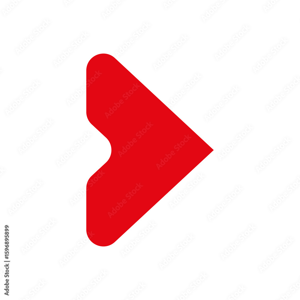 Poster red arrow icon: a 3d vector illustration of a paper-cut style red arrow symbol isolated on a white b