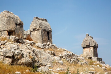 A view from the ancient city of Tlos in Mugla - Turkey