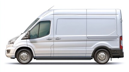Fototapeta premium Silver van profile on white