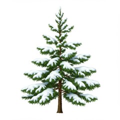 Obraz premium Snow Covered Evergreen Tree Winter Holiday Season