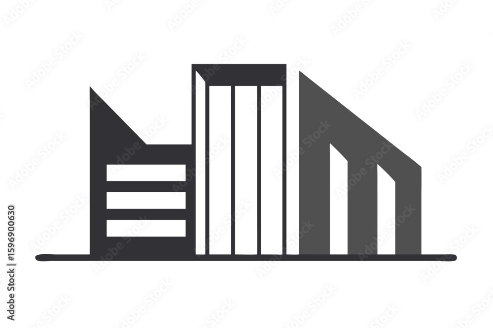 Poster modern abstract architecture building design icon