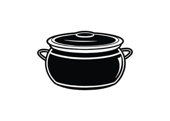 Silhouette of canning pot isolated on a white background
