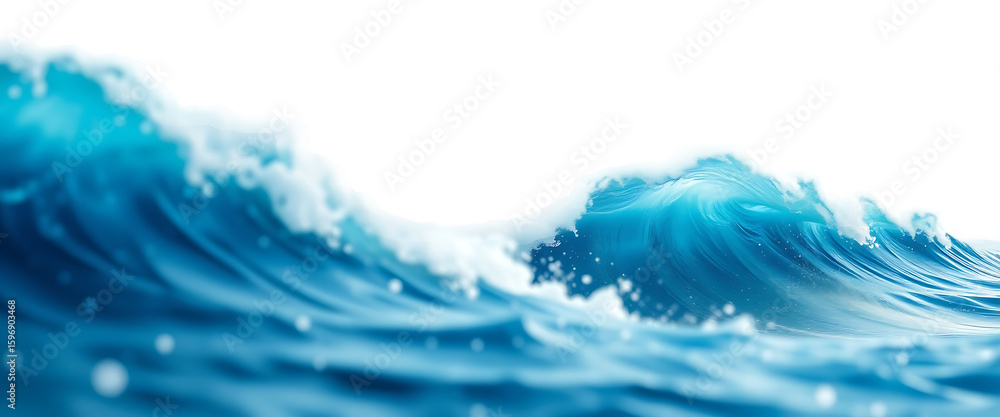 Poster dynamic ocean wave illustrations element set on transparent background isolated on white background