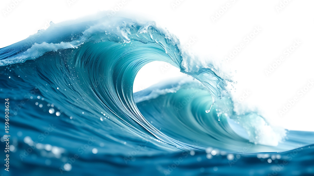 Poster dynamic ocean wave illustrations element set on transparent background isolated on white background