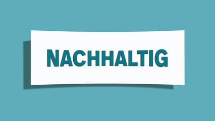 nachhaltig (sustainable) - A card isolated on light green background.