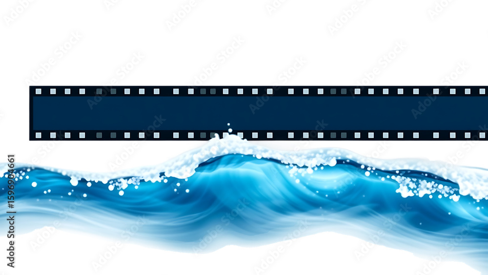 Poster dynamic ocean wave illustrations element set on transparent background isolated on white background
