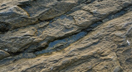 Rough rock surface texture with natural blue and green reflections