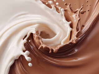 ミルクとチョコレートが渦を巻く瞬間