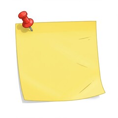 Yellow Sticky Note with Red Pushpin