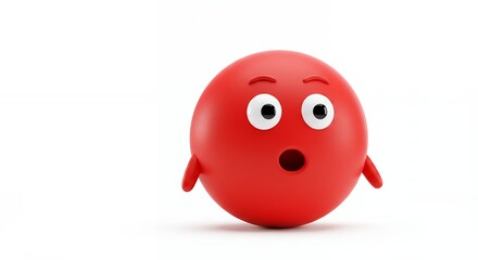 Surprised red circle character illustration