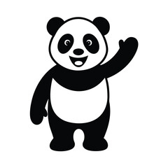 Obraz premium Friendly panda waving hand illustration