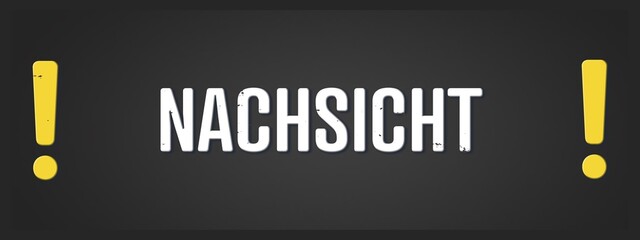 Nachsicht (indulgence) - A blackboard illustration with white text.