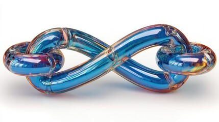 Naklejka premium Abstract infinity symbol, translucent, linked tubes