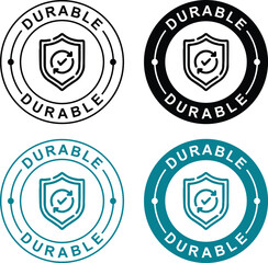 Durable Label Badge – Long Lasting, Strong, Tough Sticker Icon
