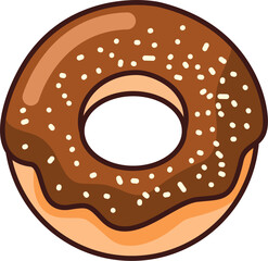 Colorful donut icon perfect for dessert-themed designs, kids projects, bakery promotions, or playful food illustrations.