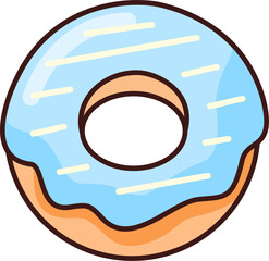 Colorful donut icon perfect for dessert-themed designs, kids projects, bakery promotions, or playful food illustrations.