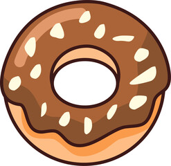 Colorful donut icon perfect for dessert-themed designs, kids projects, bakery promotions, or playful food illustrations.