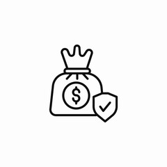 savings protection icon sign vector