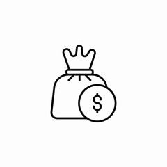 savings sack icon sign vector