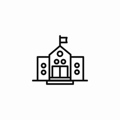 university building icon sign vector