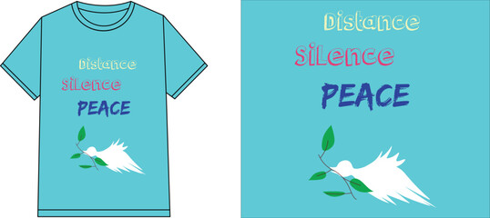 distance silence t-shirt design vector illustration