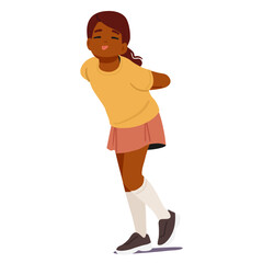 Cute funny girl kid cartoon character showing tongue expressing playful and joyful emotions